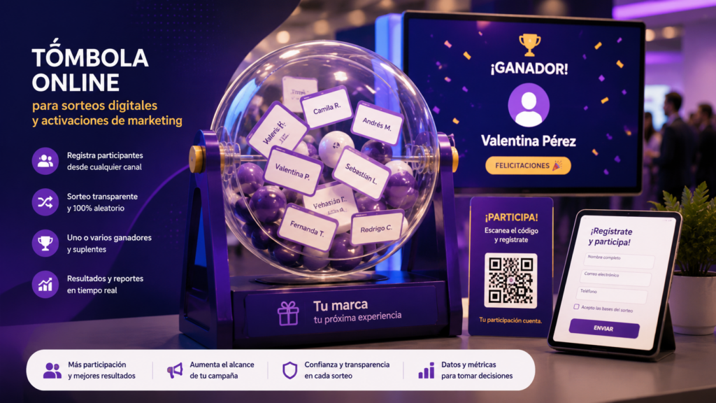 Tómbola online personalizada para sorteos digitales y activaciones de marketing