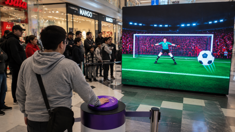Balón de fútbol en la red para juego digital Ataja Penal de Ruletas.cl