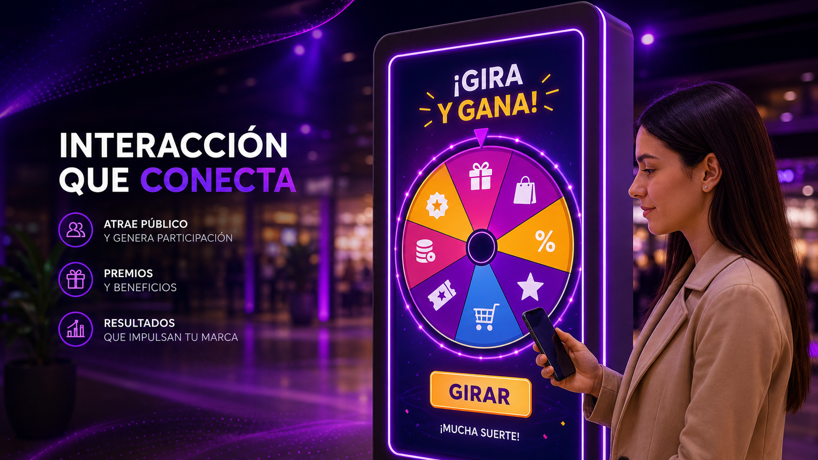 Sorteo Digital Ruleta Ruleta Tótem o Tablet para activaciones BTL | Ruletas.cl